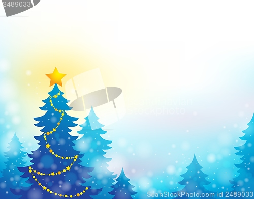 Image of Christmas tree silhouette theme 6