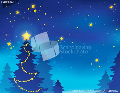 Image of Christmas tree silhouette theme 7