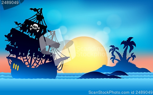 Image of Pirate ship near small island 1