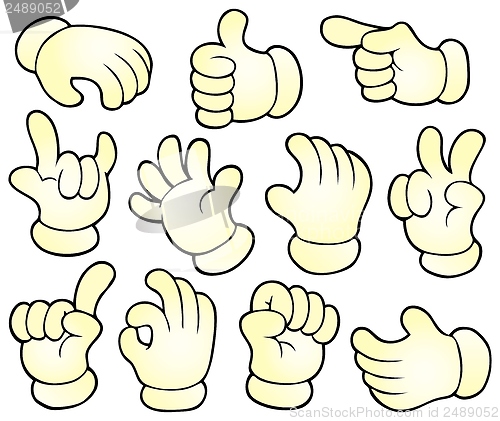 Image of Cartoon hands theme collection 1