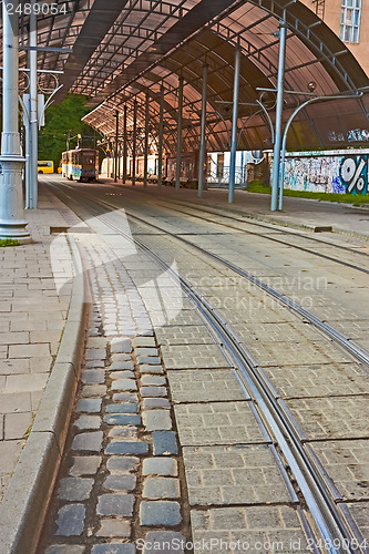 Image of Tram station with a canopy 
