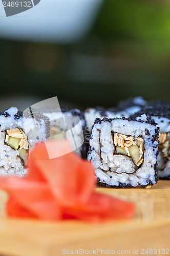 Image of tobico sushi rolls