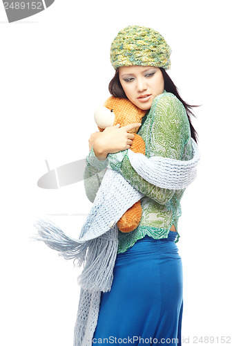 Image of Lady and Teddy Bear