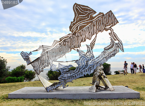 Image of Sculpture by the Sea exhibit at Bondi Australia