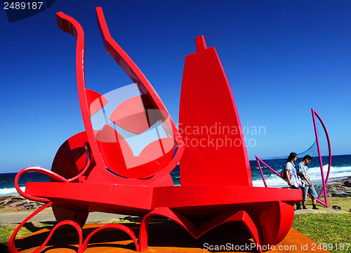 Image of Sculpture by the Sea exhibit at Bondi Australia