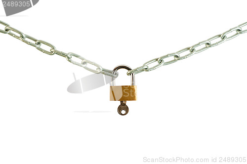Image of Chain lock with a key