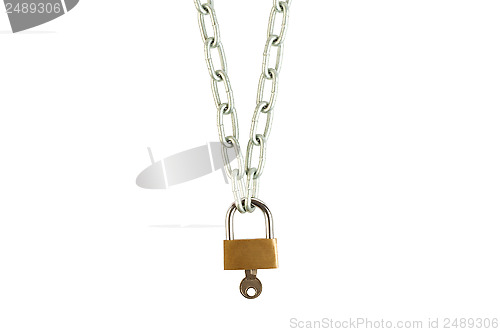 Image of Chain lock with a key