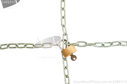 Image of Chain lock with a key