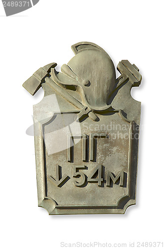 Image of Old metal plate.