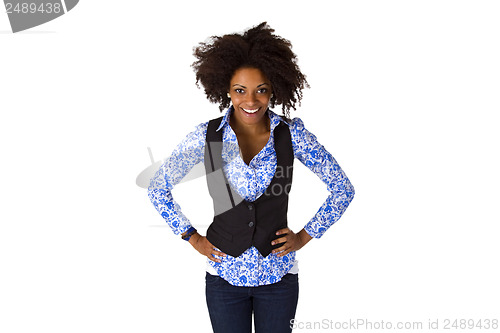 Image of Posing  afro american woman