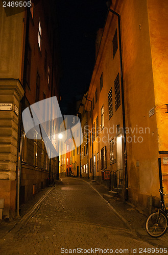 Image of Stockholm old city at night