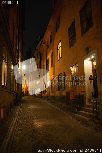 Image of Stockholm old city at night