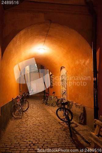 Image of Stockholm old city at night