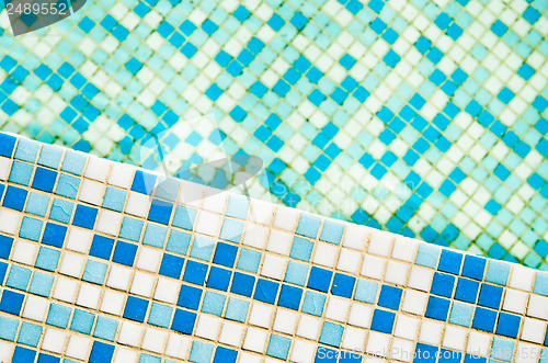 Image of Swimming pool tile, close-up