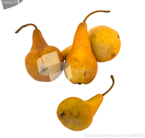 Image of Yellow pears isolated on white