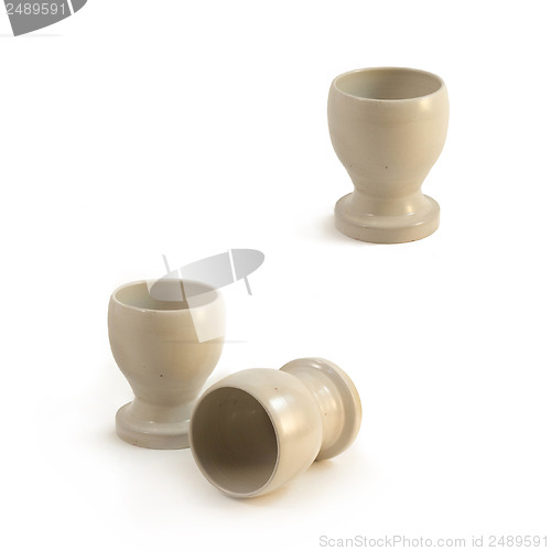 Image of Dirty white handmade ceramic goblet stands