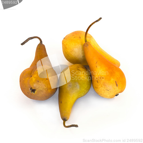 Image of Yellow pears isolated on white