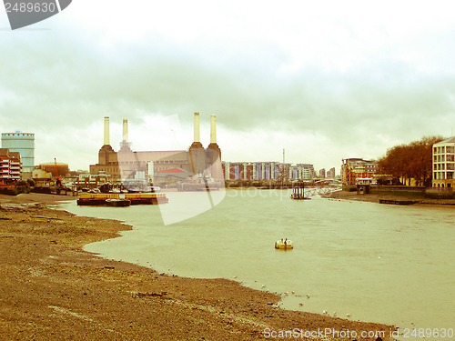 Image of Retro looking London Battersea powerstation