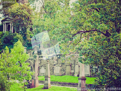 Image of Retro looking Glasgow cemetery