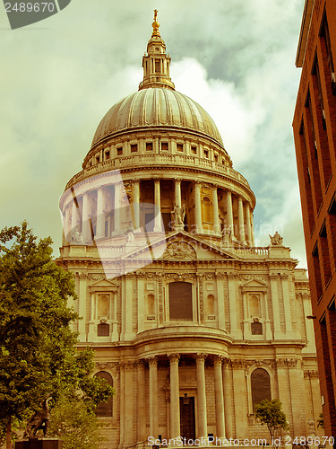 Image of Retro looking St Paul Cathedral, London