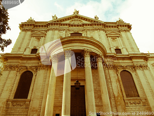 Image of Retro looking St Paul Cathedral, London