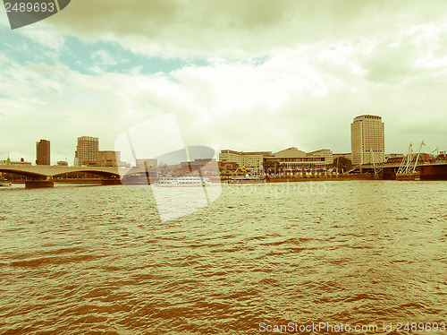 Image of Retro looking River Thames in London