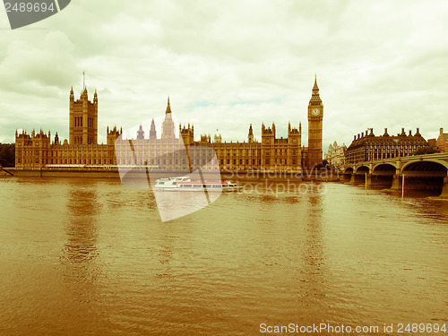 Image of Retro looking Houses of Parliament