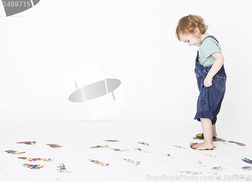 Image of making footprints on the floor