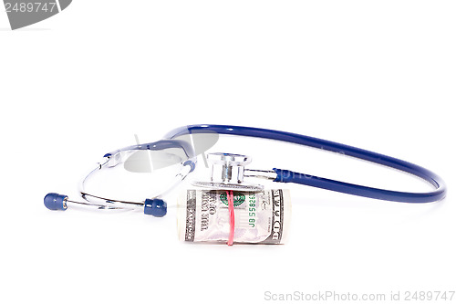 Image of Doctor stethoscope with dollars