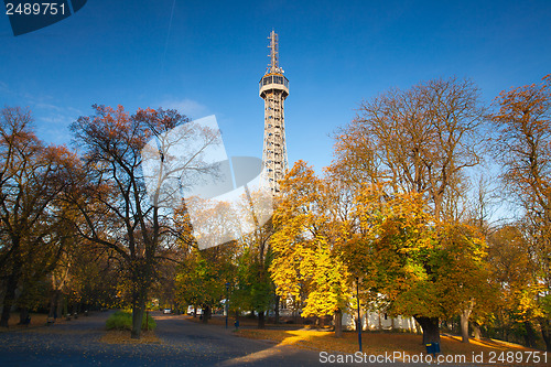 Image of Famous Lookout tower on Petrin Hill in Prague