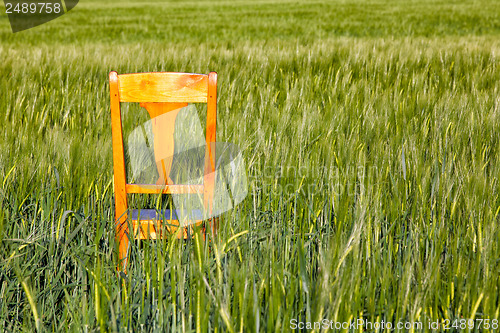 Image of Lonely chair on the field