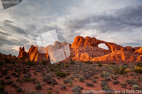 Image of Beautiful rock formations in Arches National Park, Utah, USA