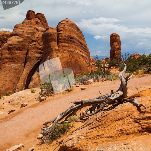 Image of Beautiful rock formations in Arches National Park, Utah, USA