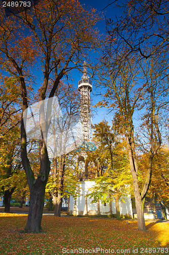 Image of Famous Lookout tower on Petrin Hill in Prague