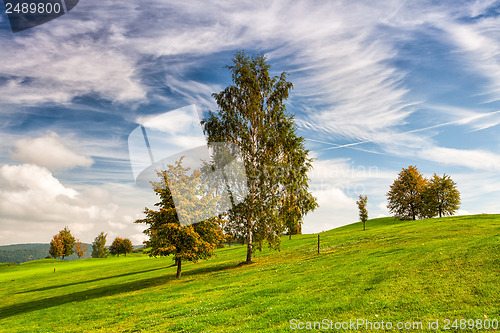 Image of Idyllic autumn scenery on the golf course