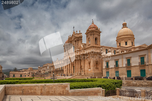 Image of Cathedral in old town Noto, Sicily, Italy