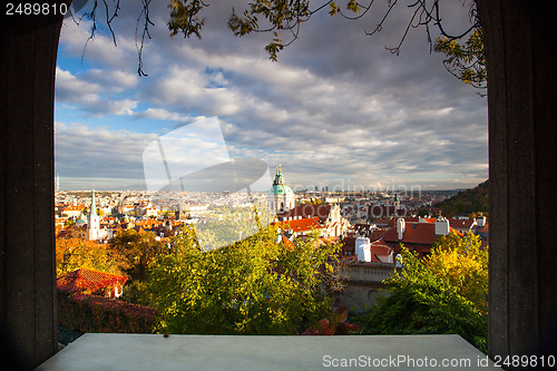 Image of View from Prague castle on autumn Prague