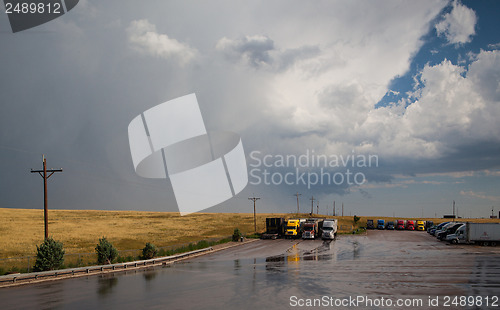 Image of On a parking place before heavy storm