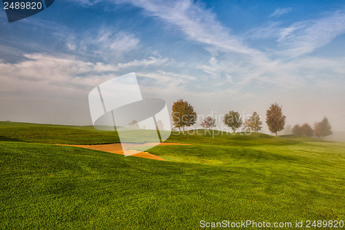 Image of Idyllic autumn scenery on the golf course