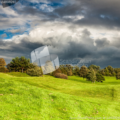 Image of Summer golf course at sunset