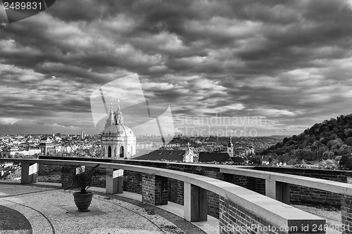 Image of View from Prague castle on autumn Prague