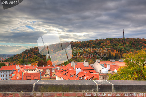 Image of View from Prague castle on autumn Prague