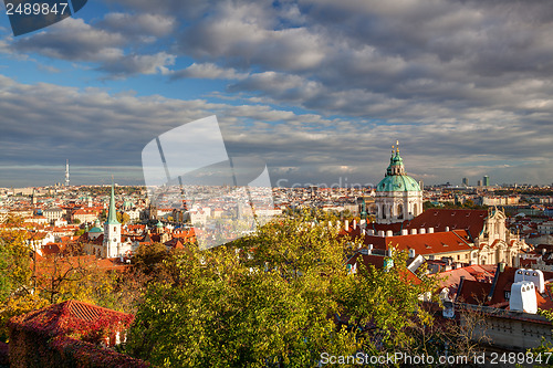 Image of View from Prague castle on autumn Prague