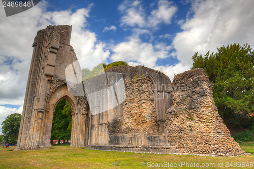 Image of The detail of ruins abbey in Glastonbury
