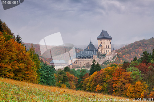 Image of Autumn scenery with Karlstejn Castle