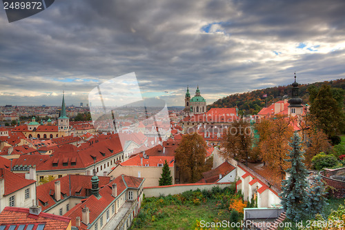 Image of View from Prague castle on autumn Prague