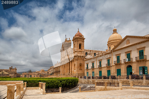 Image of Cathedral in old town Noto, Sicily, Italy