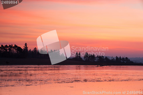 Image of Lansdcape in winter at sunrise 