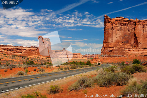 Image of Beautiful rock formations in Arches National Park, Utah, USA