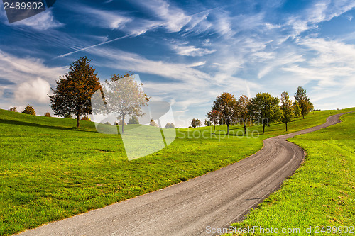 Image of Idyllic autumn scenery on the golf course